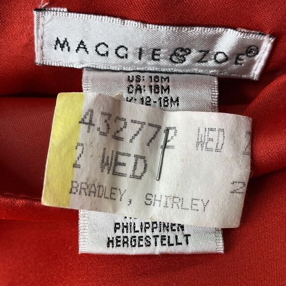 Maggie & Zoe Baby Girls Red Dress 18 Months Rosettes Bow Party Holiday Christmas - Picture 5 of 12